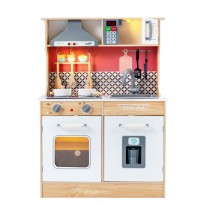 Multi-Functional Wooden Kids Kitchen Playset with Lights and Sounds