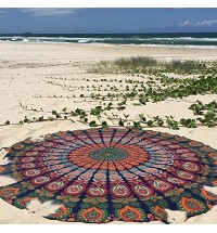 Honana WX-16 150cm Bohemian Thin Chiffon Beach Towel Mat Mandala Round Silk Scarf Bed Sheet Tapestry