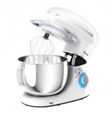 6.3 Quart Tilt-Head Food Stand Mixer 6 Speed 660W-White - Color: White