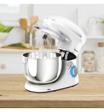 6.3 Quart Tilt-Head Food Stand Mixer 6 Speed 660W-White - Color: White