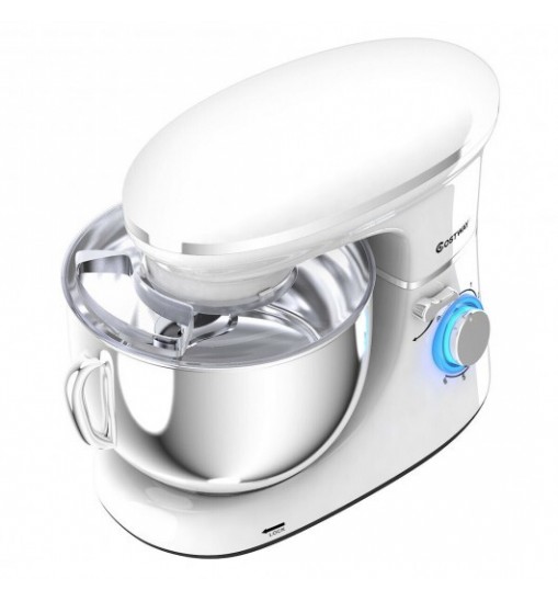 6.3 Quart Tilt-Head Food Stand Mixer 6 Speed 660W-White - Color: White
