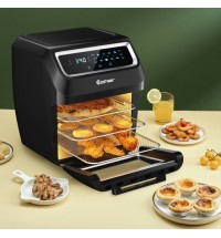 1700W Electric Air Fryer Oven 8-In-1 Barbecue Dryer with Accessories-Black - Color: Black