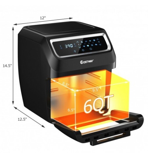 1700W Electric Air Fryer Oven 8-In-1 Barbecue Dryer with Accessories-Black - Color: Black