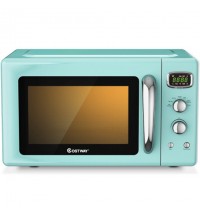 0.9 Cu.ft Retro Countertop Compact Microwave Oven-Green - Color: Green