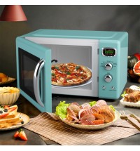 0.9 Cu.ft Retro Countertop Compact Microwave Oven-Green - Color: Green