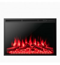 34/37 Inch Electric Fireplace Recessed with Adjustable Flames - Color: Black - Size: 37 inches