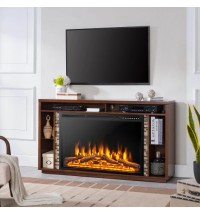 34/37 Inch Electric Fireplace Recessed with Adjustable Flames - Color: Black - Size: 37 inches