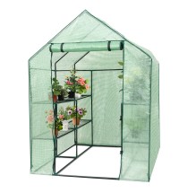 8 shelves Mini Walk In Greenhouse Outdoor Gardening Plant Green House - Color: Green