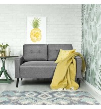 55 Inch Modern Loveseat Sofa with Cloth Cushion-Gray - Color: Gray