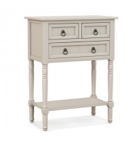 Narrow Console Table with 3 Storage Drawers and Open Bottom Shelf-Beige - Color: Beige