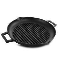 Gibson General Store Addlestone 12 Inch Preseasoned Cast Iron Grill Pan with Dual Pouring Spouts