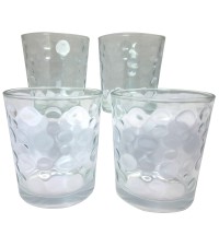 Gibson Home Great Foundations 4-Piece 13 oz. Double Old Fashioned Glass Set, Bubbles Pattern