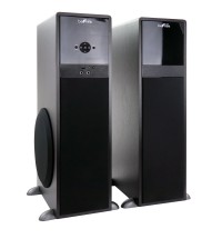 beFree Sound 2.1 Channel 80 Watt  Bluetooth Tower Speakers with Remote and Microphone