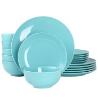 Elama Luna 18 Piece Porcelain Dinnerware Set in Blue