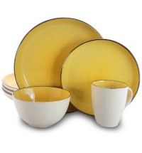 Elama Mellow-Yellow 16-Piece Dinnerware Set