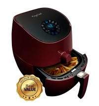 MegaChef 3.5 Quart Airfryer And Multicooker With 7 Pre-Programmed Settings in Burgundy