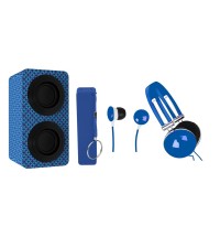 Naxa Portable Bluetooth® Stereo Speakers Entertainment Pack-Blue