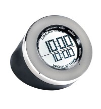 Seth Thomas World Time Multifunction Clock in Black and Silver