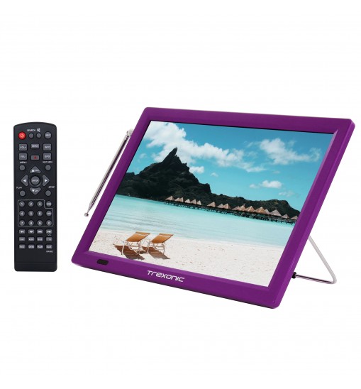 Trexonic Portable Rechargeable 14 Inch LED TV with HDMI, SD/MMC, USB, VGA, AV In/Out and Built-in Digital Tuner