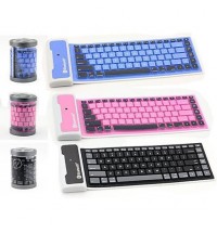Color: Black - Type Out Of A Box With Flexible Silicone Bluetooth Keyboard