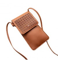 COLORS: BEAUTIFUL BROWN - Multi Mini Transparent Phone And Credit Card Holder Cross Body Bag
