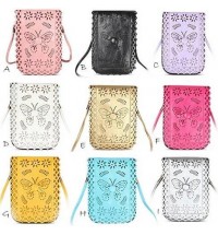 Purse Style: Vertical - Cross Body,Color: Black - Social Butterfly A Flower And A Butterfly Filigree Design Crossbody Bag