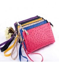 Color: Purple - OMG OMG FAUX OSTRICH LEATHER PURSES