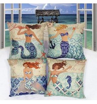 Design: Mermaid And The Treasure - Moods Of A Mermaid Cushion Covers