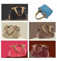 Color: Chocolate Mint - ARM CANDY Handy Natural Canvas Handbag