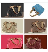 Color: Very Cherry - ARM CANDY Handy Natural Canvas Handbag