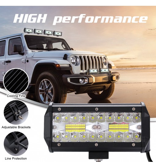 High Bright 400W LED 3 Rows 7inch 40000LM Work Light Bar Driving Lamp