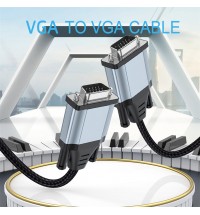Vga Cable Hdmi-compatible To Vga Male To Male Connection Line For Computer Notebook Monitor Tv Video Line grey