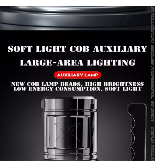 Four-head Outdoor Strong Light Flashlight with Large Capacity Battery Waterproof