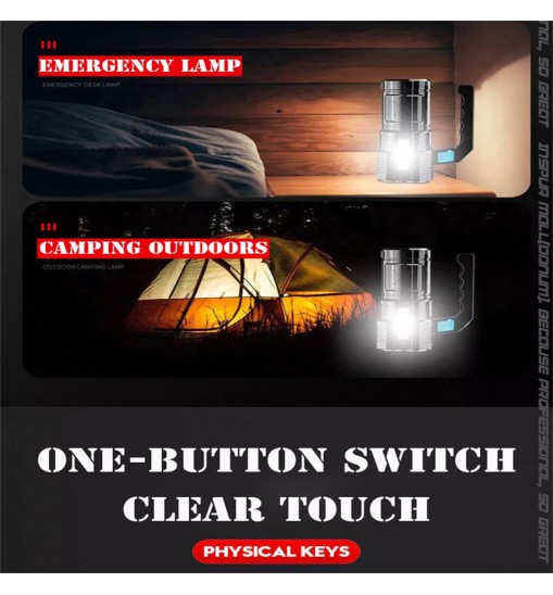 Four-head Outdoor Strong Light Flashlight with Large Capacity Battery Waterproof