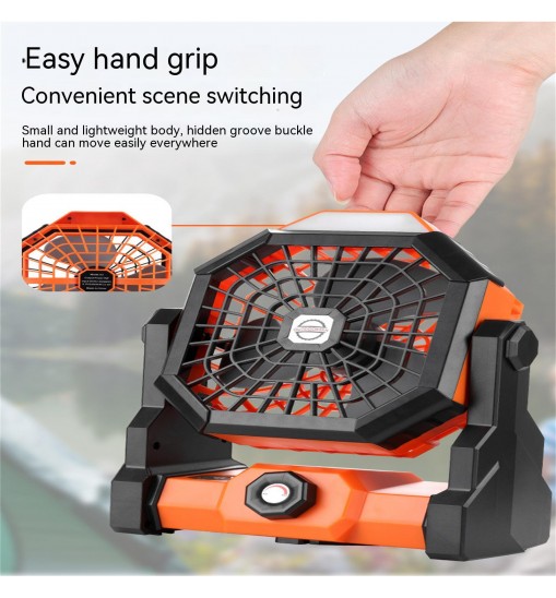 Portable Air Cooling Fan 270 Degree Adjustable Rechargeable Electric Fan Household Electrical Appliances Black Orange
