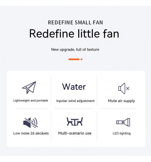 Portable Air Cooling Fan 270 Degree Adjustable Rechargeable Electric Fan Household Electrical Appliances Black Orange