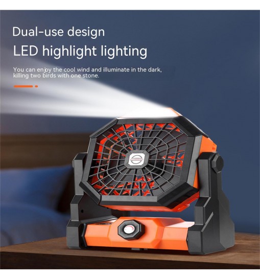 Portable Air Cooling Fan 270 Degree Adjustable Rechargeable Electric Fan Household Electrical Appliances Black Orange