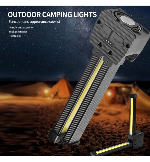 Folding Cob Led Work Light 90 Degrees 5 Levels Strong Magnet Inspection Light Outdoor Tent Light