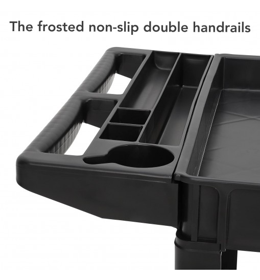 US GARVEE Service Cart 2 Shelf Storage Handle 500 lbs Capacity for Warehouse Garage Cleaning Manufacturing