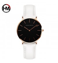 Color: CB36-FB - Women Watches Creative Top Brand Japan Quartz Movement Watch Fashion Simple Causal Leather Strap Female Waterproof Wristwatches