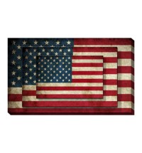 Usa Flag Canvas Print Wall Art  2 Piece Set