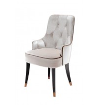 38" White Velvet Fabric Dining Chair