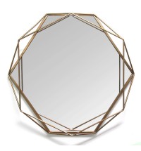 Gold Metal Octagon Framed Wall Mirror