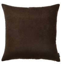 Set Of Two 18 X 18 Brown Solid Color Zippered Polyester Throw Pillow Cover