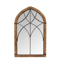 Cathedral Wood Framed Vintage Mirror