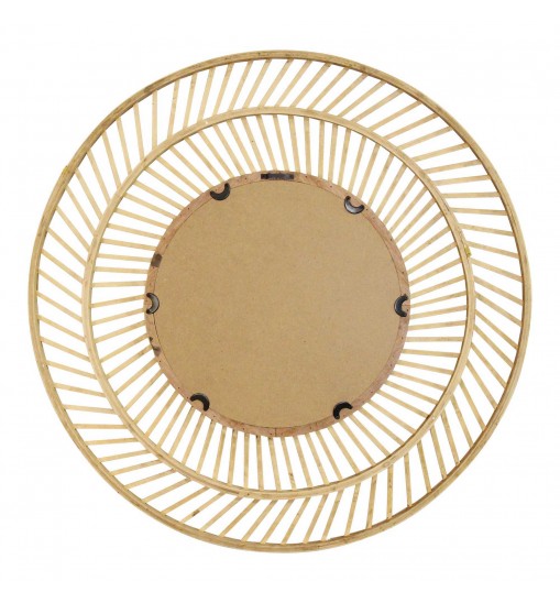 31.5 Boho Casual Woven Wicker Wall Mirror