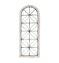 Distressed White Metal & Wood Window Panel