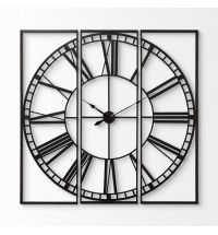 60" Square Xl Industrial Style Wall Clock With Innovative Three-Piece Construction
