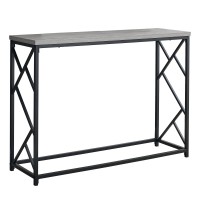 44" Gray And Black Frame Console Table