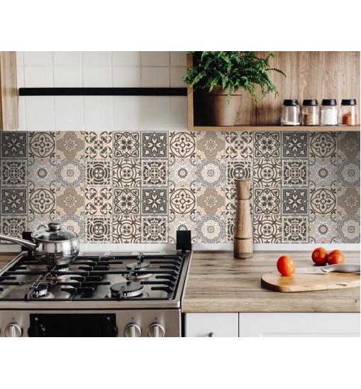 5" X 5" Espresso Brown Mosaic Peel And Stick Removable Tiles